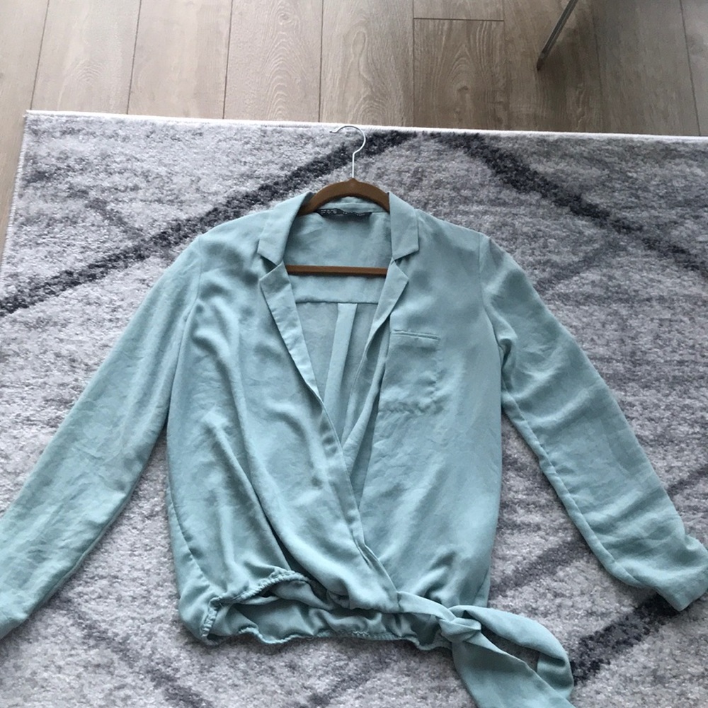 Mint green Zara blouse. final sale